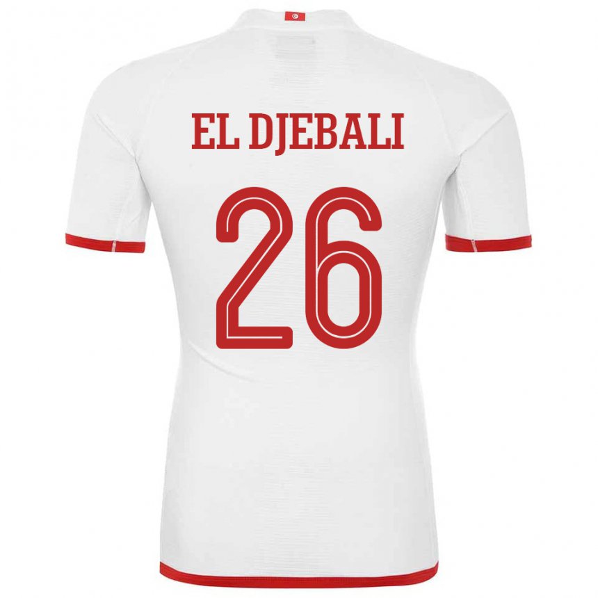 Mujer Camiseta Túnez Chaim El Djebali #26 Blanco 2ª Equipación 22-24 La Camisa México