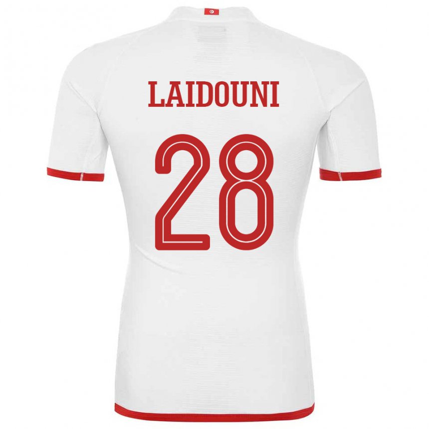 Mujer Camiseta Túnez Aissa Laidouni #28 Blanco 2ª Equipación 22-24 La Camisa México