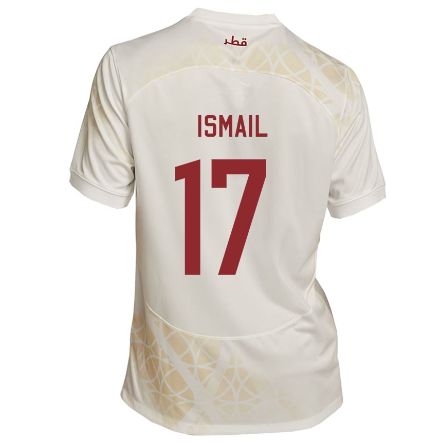 Mujer Camiseta Catar Ismail Mohamad #17 Beis Dorado 2ª Equipación 22-24 La Camisa México