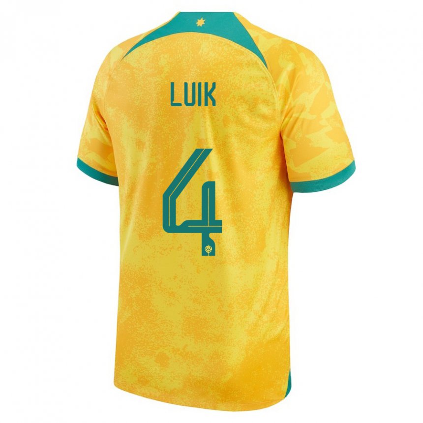 Niño Camiseta Australia Aivi Luik #4 Dorado 1ª Equipación 22-24 La Camisa México