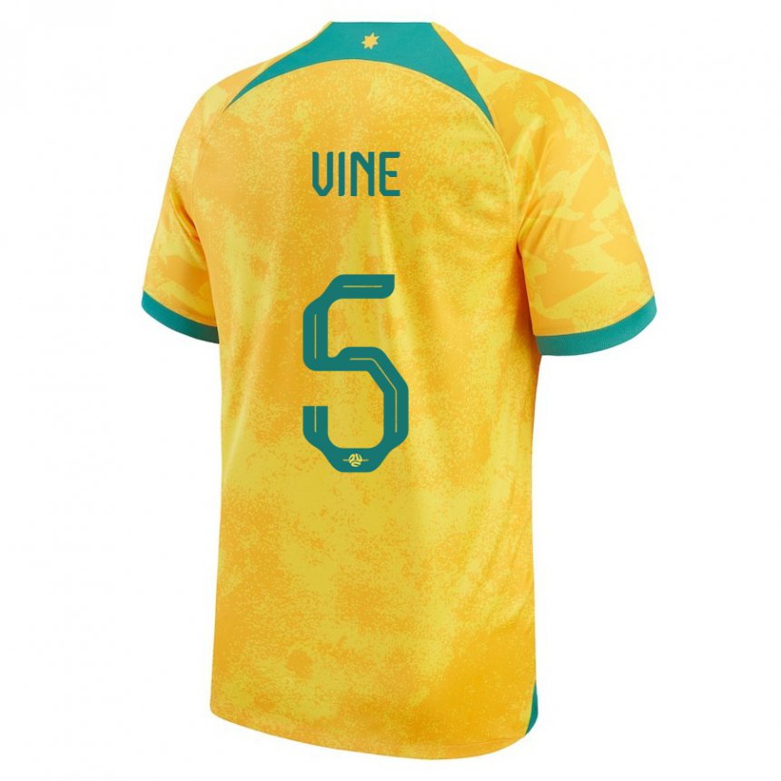 Niño Camiseta Australia Cortnee Vine #5 Dorado 1ª Equipación 22-24 La Camisa México