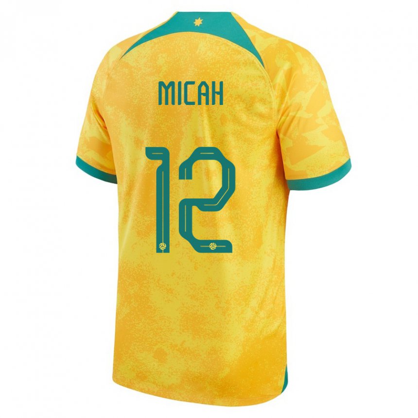 Niño Camiseta Australia Teagan Micah #12 Dorado 1ª Equipación 22-24 La Camisa México