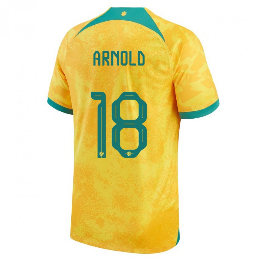 Niño Camiseta Australia Mackenzie Arnold #18 Dorado 1ª Equipación 22-24 La Camisa México