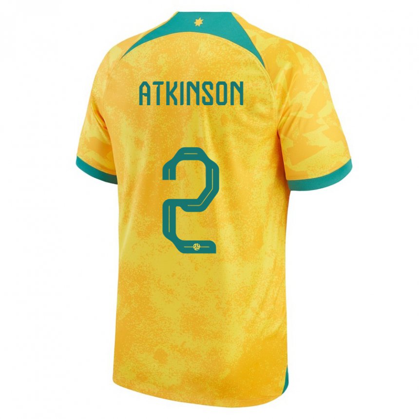 Niño Camiseta Australia Nathaniel Atkinson #2 Dorado 1ª Equipación 22-24 La Camisa México