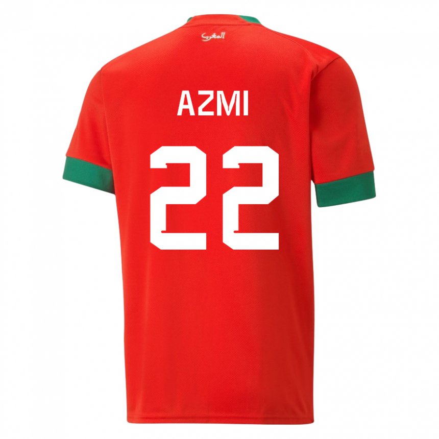 Niño Camiseta Marruecos Ahmed Azmi #22 Rojo 1ª Equipación 22-24 La Camisa México