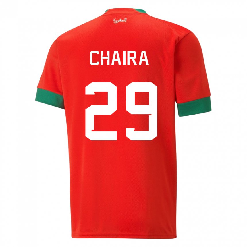 Niño Camiseta Marruecos Ilyas Chaira #29 Rojo 1ª Equipación 22-24 La Camisa México