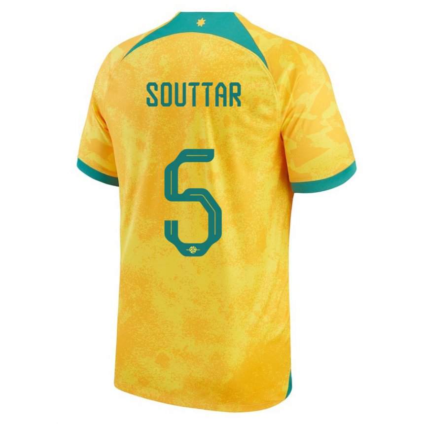 Niño Camiseta Australia Harry Souttar #5 Dorado 1ª Equipación 22-24 La Camisa México