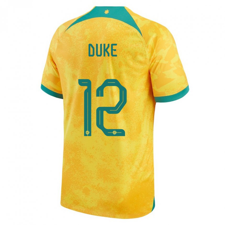 Niño Camiseta Australia Mitch Duke #12 Dorado 1ª Equipación 22-24 La Camisa México