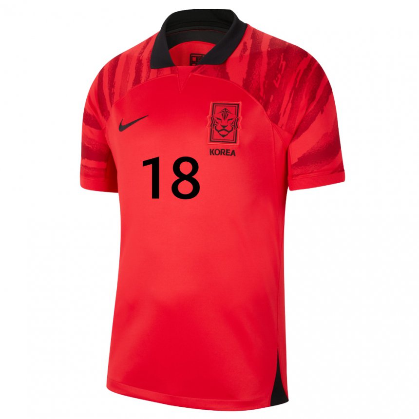 Niño Camiseta Corea Del Sur Kim Jung Mi #18 Negro Rojo 1ª Equipación 22-24 La Camisa México