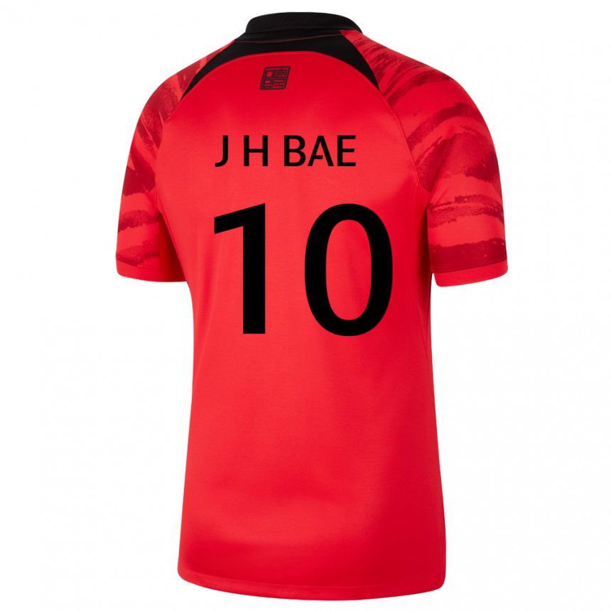 Niño Camiseta Corea Del Sur Bae Joon Ho #10 Negro Rojo 1ª Equipación 22-24 La Camisa México