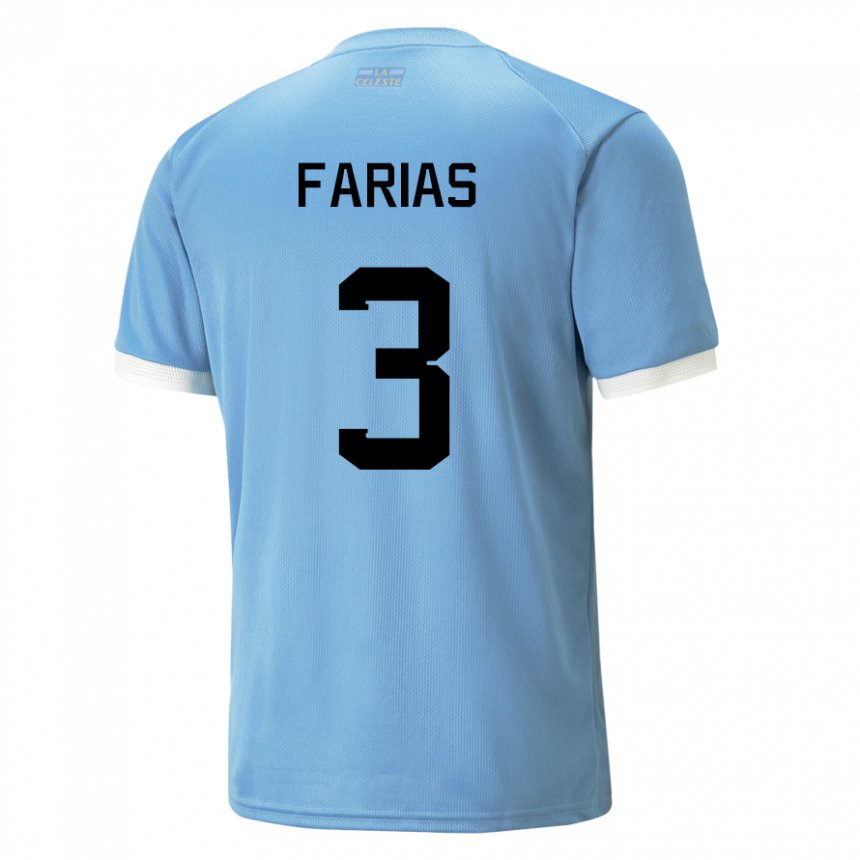 Niño Camiseta Uruguay Daiana Farias #3 Azul 1ª Equipación 22-24 La Camisa México