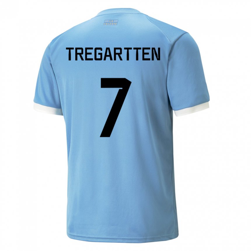 Niño Camiseta Uruguay Stephanie Tregartten #7 Azul 1ª Equipación 22-24 La Camisa México