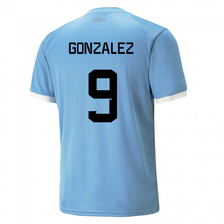 Niño Camiseta Uruguay Pamela Gonzalez #9 Azul 1ª Equipación 22-24 La Camisa México