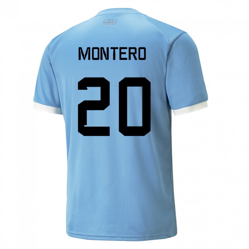 Niño Camiseta Uruguay Alfonso Montero #20 Azul 1ª Equipación 22-24 La Camisa México