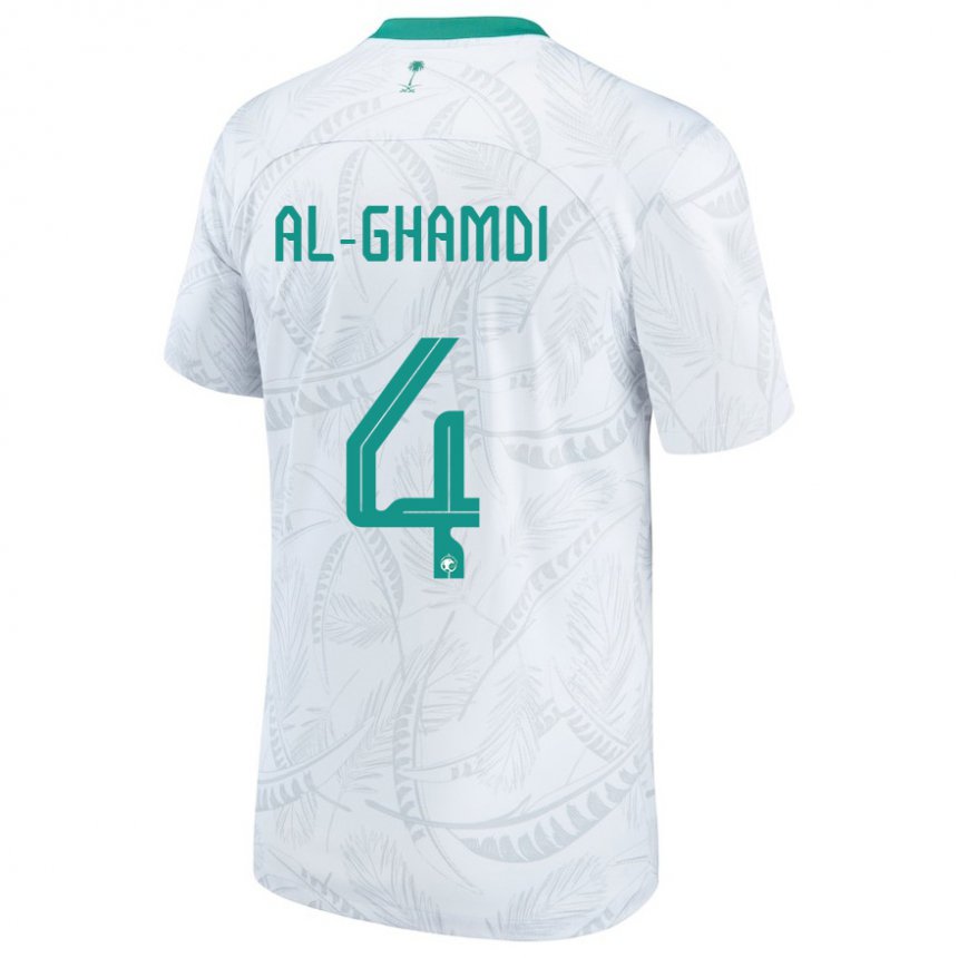 Niño Camiseta Arabia Saudita Talah Al Ghamdi #4 Blanco 1ª Equipación 22-24 La Camisa México