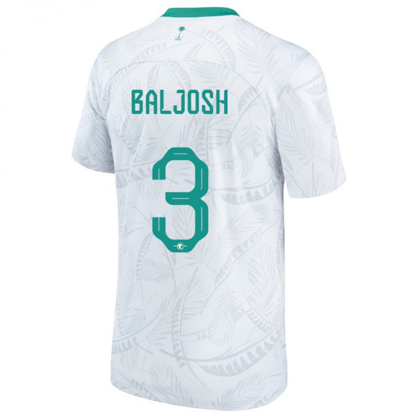 Niño Camiseta Arabia Saudita Turki Baljosh #3 Blanco 1ª Equipación 22-24 La Camisa México