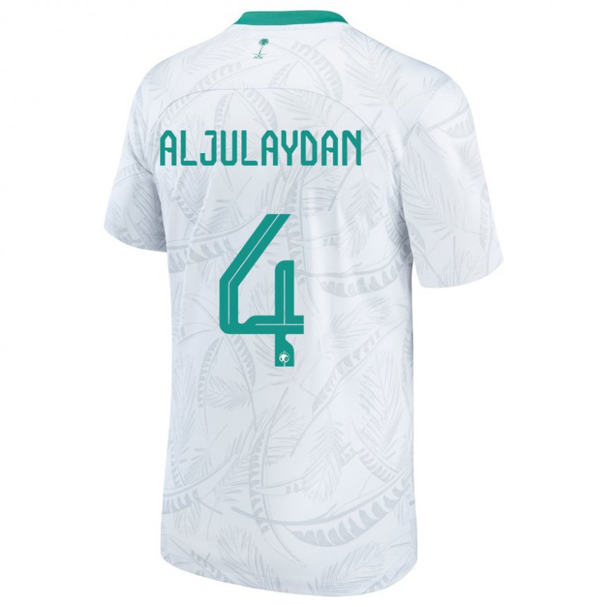 Niño Camiseta Arabia Saudita Ahmed Aljulaydan #4 Blanco 1ª Equipación 22-24 La Camisa México