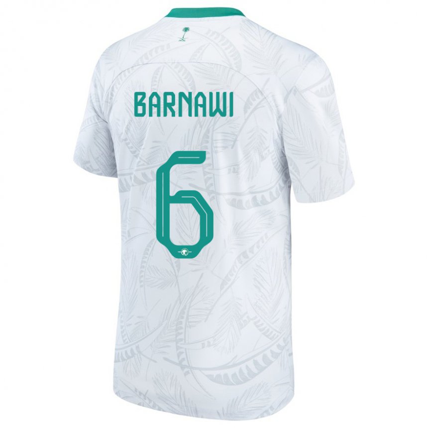 Niño Camiseta Arabia Saudita Mohammed Barnawi #6 Blanco 1ª Equipación 22-24 La Camisa México