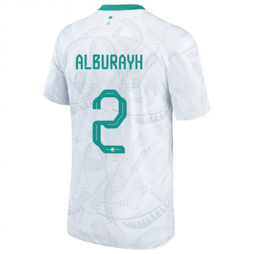 Niño Camiseta Arabia Saudita Mahmood Alburayh #2 Blanco 1ª Equipación 22-24 La Camisa México