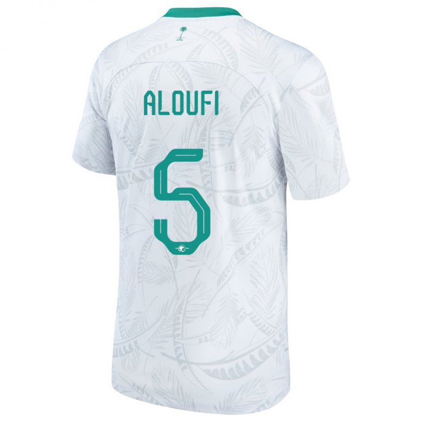 Niño Camiseta Arabia Saudita Mohammed Aloufi #5 Blanco 1ª Equipación 22-24 La Camisa México