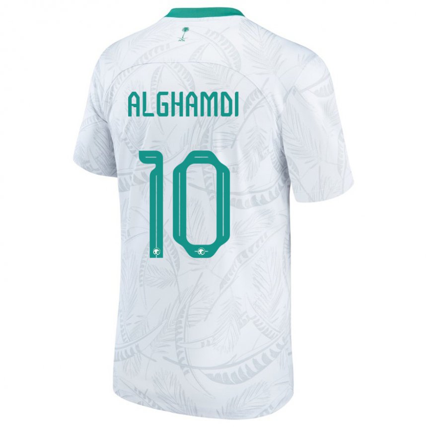 Niño Camiseta Arabia Saudita Ahmad Alghamdi #10 Blanco 1ª Equipación 22-24 La Camisa México