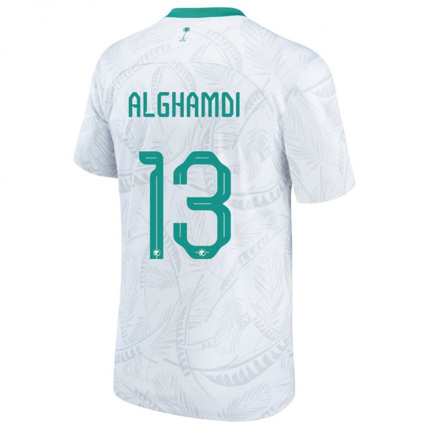 Niño Camiseta Arabia Saudita Hazzaa Alghamdi #13 Blanco 1ª Equipación 22-24 La Camisa México