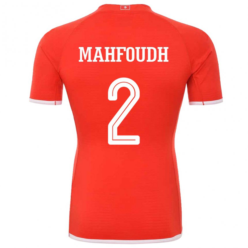 Niño Camiseta Túnez Dhikra Mahfoudh #2 Rojo 1ª Equipación 22-24 La Camisa México