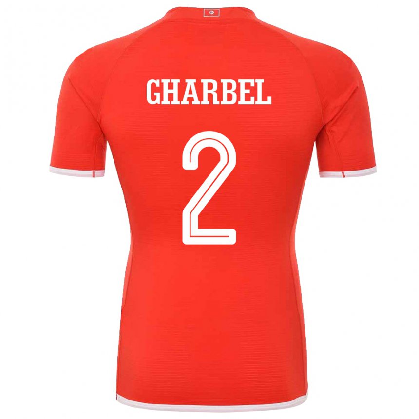 Niño Camiseta Túnez Mahmoud Gharbel #2 Rojo 1ª Equipación 22-24 La Camisa México