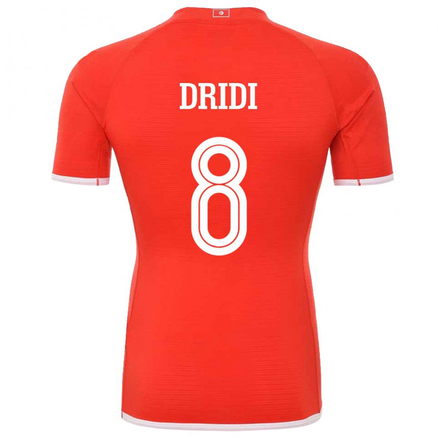 Niño Camiseta Túnez Yassine Dridi #8 Rojo 1ª Equipación 22-24 La Camisa México