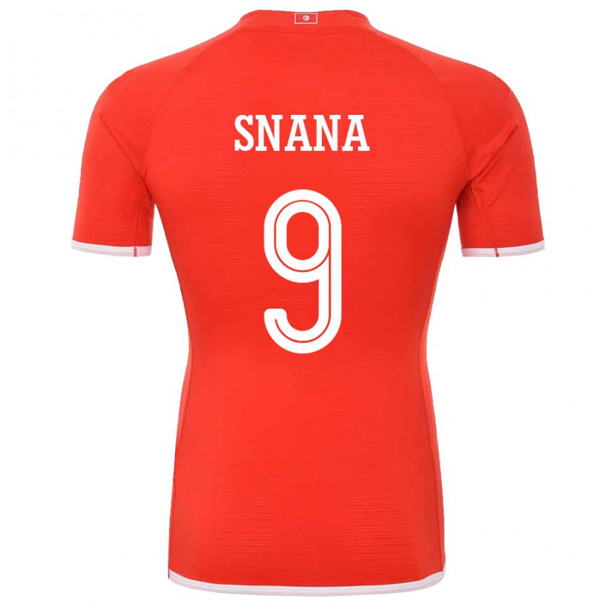 Niño Camiseta Túnez Youssef Snana #9 Rojo 1ª Equipación 22-24 La Camisa México