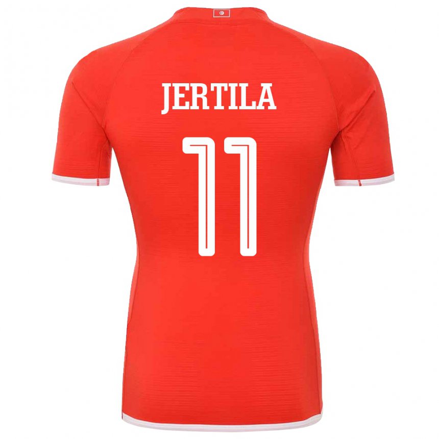 Niño Camiseta Túnez Hedi Jertila #11 Rojo 1ª Equipación 22-24 La Camisa México