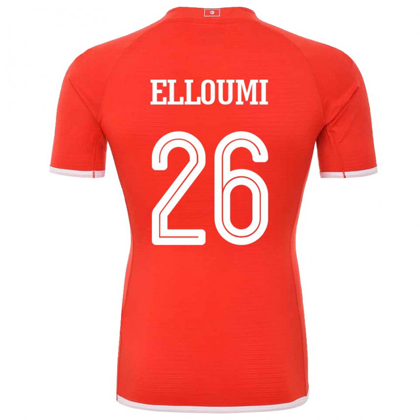 Niño Camiseta Túnez Khalil Elloumi #26 Rojo 1ª Equipación 22-24 La Camisa México