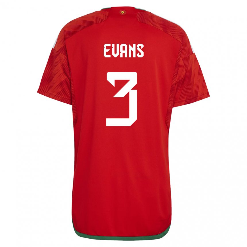 Niño Camiseta Gales Gemma Evans #3 Rojo 1ª Equipación 22-24 La Camisa México