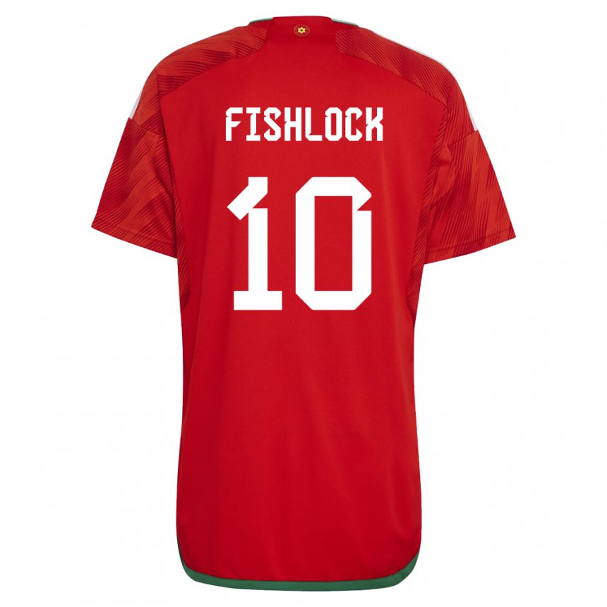 Niño Camiseta Gales Jessica Fishlock #10 Rojo 1ª Equipación 22-24 La Camisa México