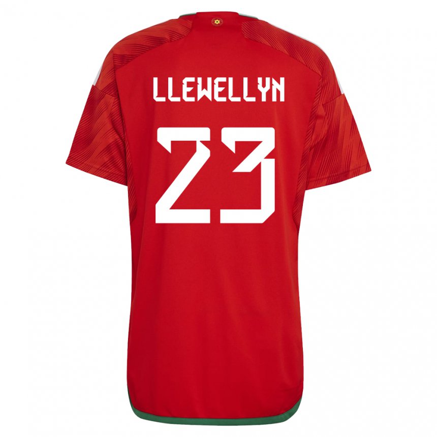 Niño Camiseta Gales Ffion Llewellyn #23 Rojo 1ª Equipación 22-24 La Camisa México