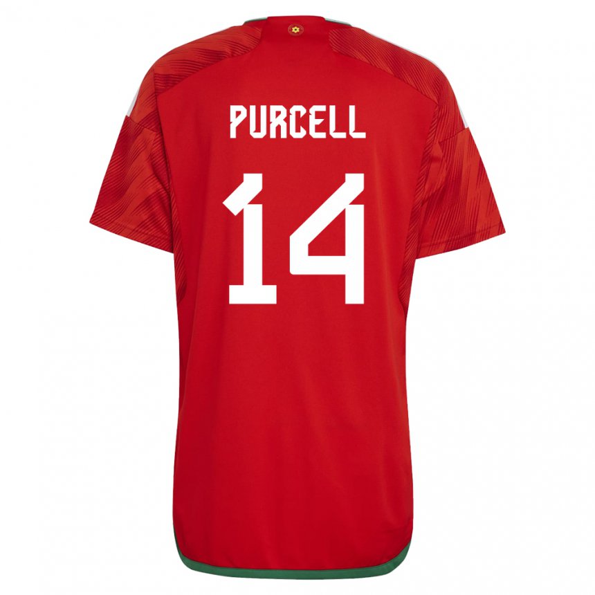 Niño Camiseta Gales Benjamin Purcell #14 Rojo 1ª Equipación 22-24 La Camisa México