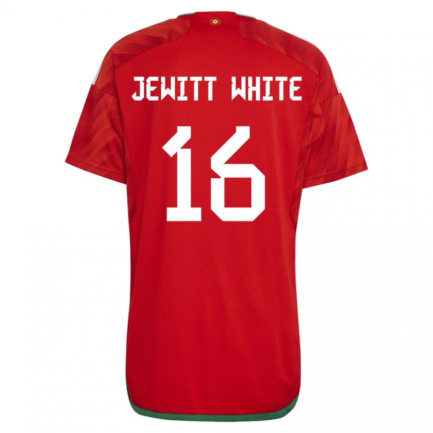 Niño Camiseta Gales Harry Jewitt White #16 Rojo 1ª Equipación 22-24 La Camisa México