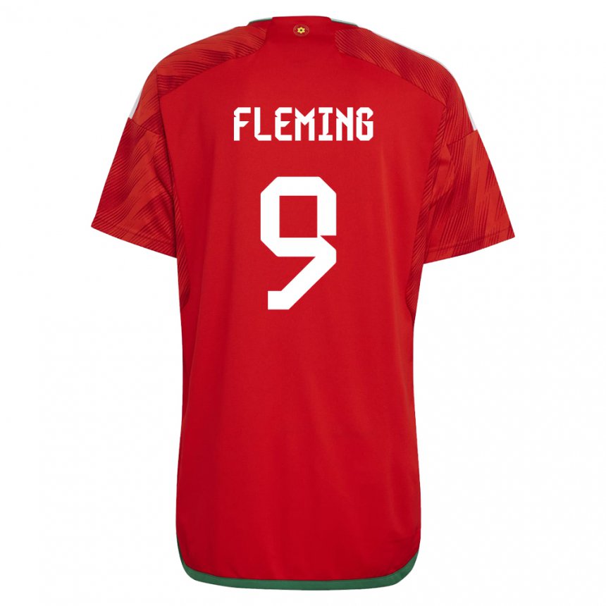 Niño Camiseta Gales Cole Fleming #9 Rojo 1ª Equipación 22-24 La Camisa México