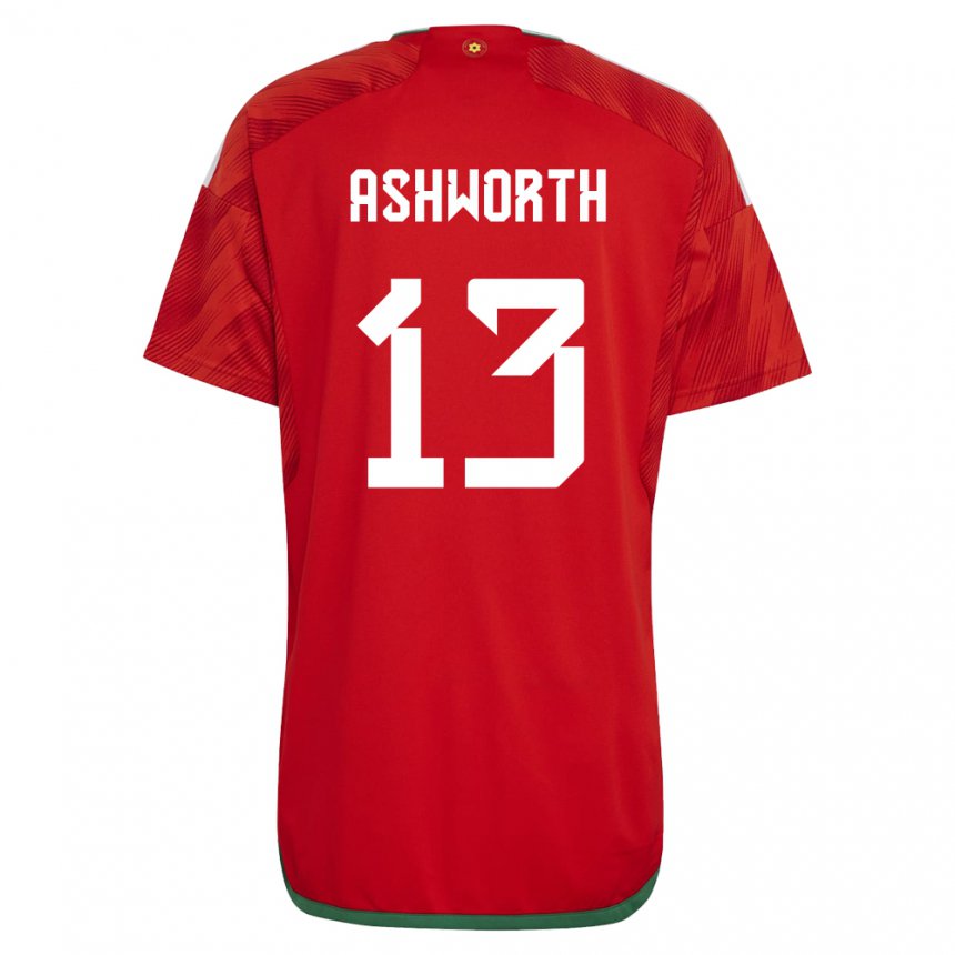 Niño Camiseta Gales Fin Ashworth #13 Rojo 1ª Equipación 22-24 La Camisa México