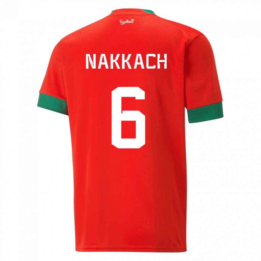 Niño Camiseta Marruecos Elodie Nakkach #6 Rojo 1ª Equipación 22-24 La Camisa México