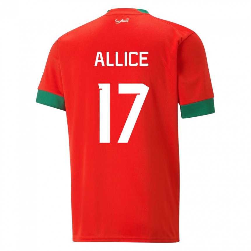 Niño Camiseta Marruecos Eva Allice #17 Rojo 1ª Equipación 22-24 La Camisa México