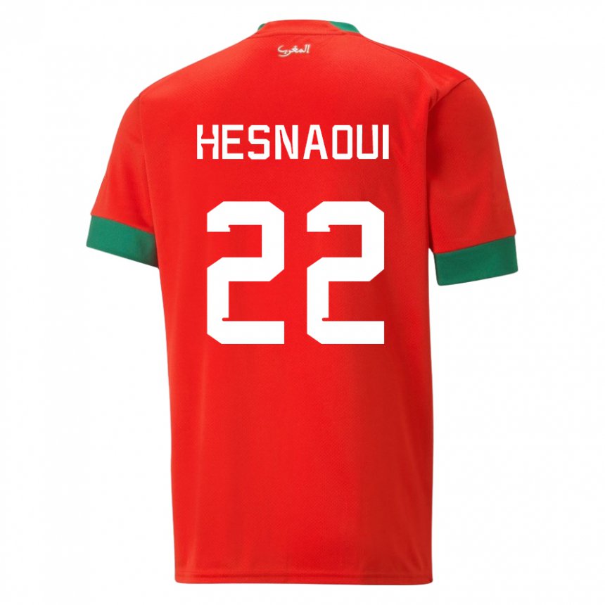 Niño Camiseta Marruecos Hind Hesnaoui #22 Rojo 1ª Equipación 22-24 La Camisa México