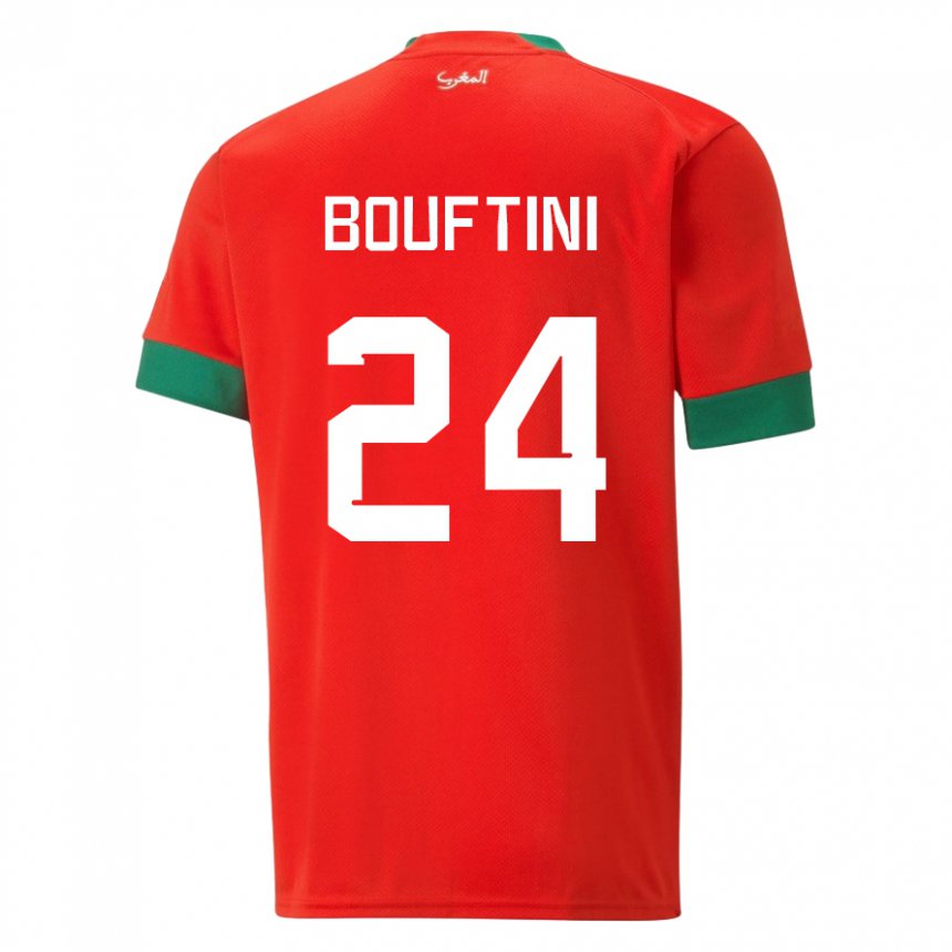 Niño Camiseta Marruecos Sofia Bouftini #24 Rojo 1ª Equipación 22-24 La Camisa México