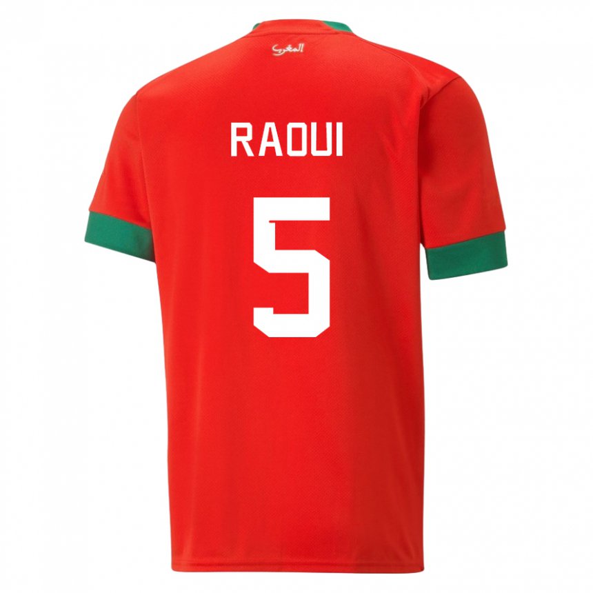 Niño Camiseta Marruecos Oussama Raoui #5 Rojo 1ª Equipación 22-24 La Camisa México