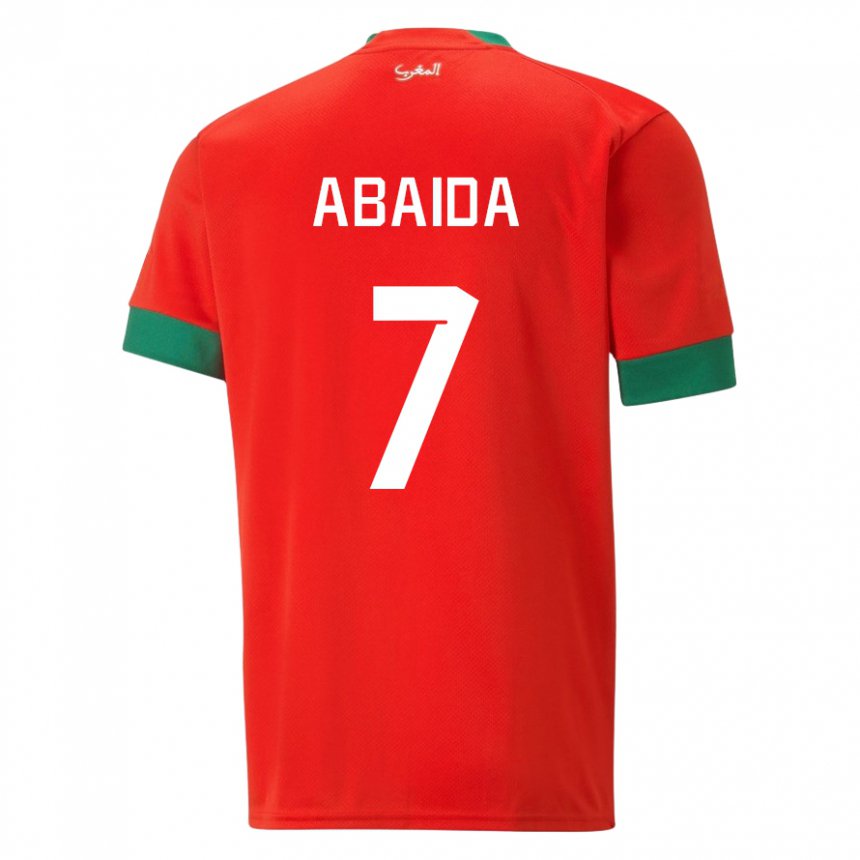 Niño Camiseta Marruecos Haitam Abaida #7 Rojo 1ª Equipación 22-24 La Camisa México