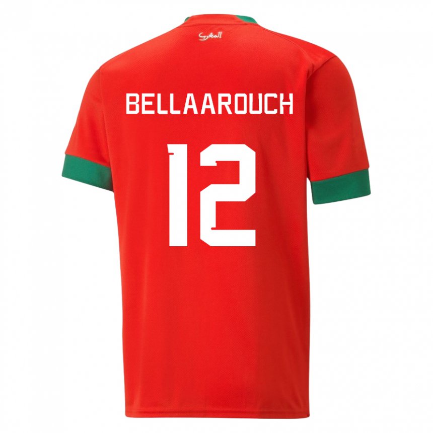 Niño Camiseta Marruecos Alaa Bellaarouch #12 Rojo 1ª Equipación 22-24 La Camisa México