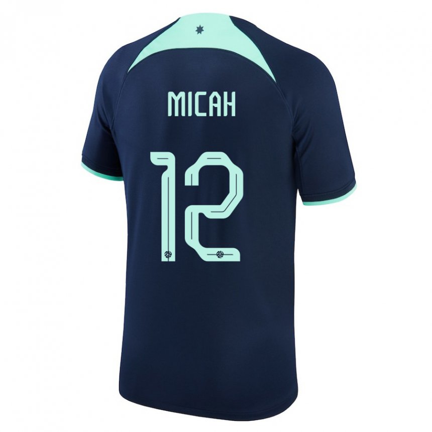 Niño Camiseta Australia Teagan Micah #12 Azul Oscuro 2ª Equipación 22-24 La Camisa México