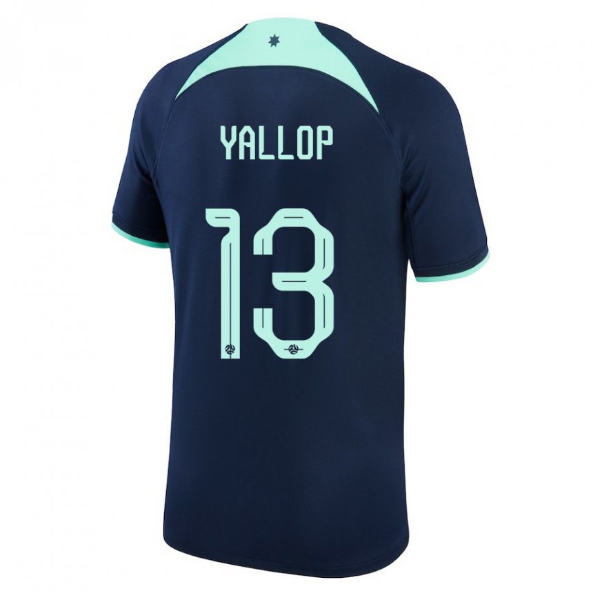 Niño Camiseta Australia Tameka Yallop #13 Azul Oscuro 2ª Equipación 22-24 La Camisa México