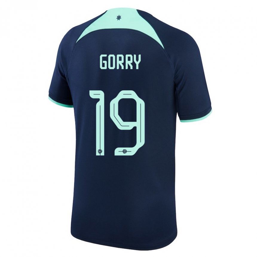 Niño Camiseta Australia Katrina Gorry #19 Azul Oscuro 2ª Equipación 22-24 La Camisa México