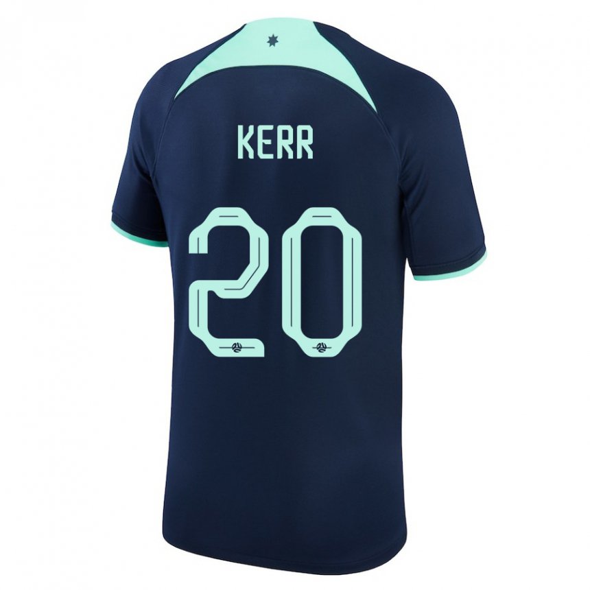 Niño Camiseta Australia Sam Kerr #20 Azul Oscuro 2ª Equipación 22-24 La Camisa México